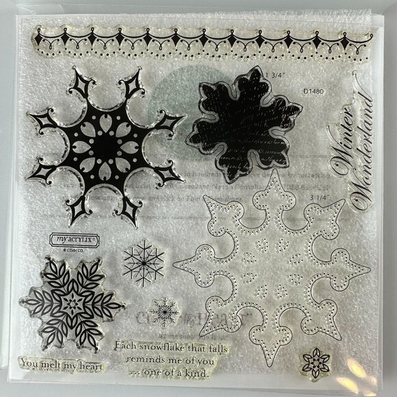My Acrylix Premium Quality Decorative Stamps D1480 Snowflakes - Picture 1 of 2
